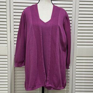 Chico’s Cardigan & Tank Set – XL, 16/18 (Chico's 3) – Magenta Purple – Pre-Owned